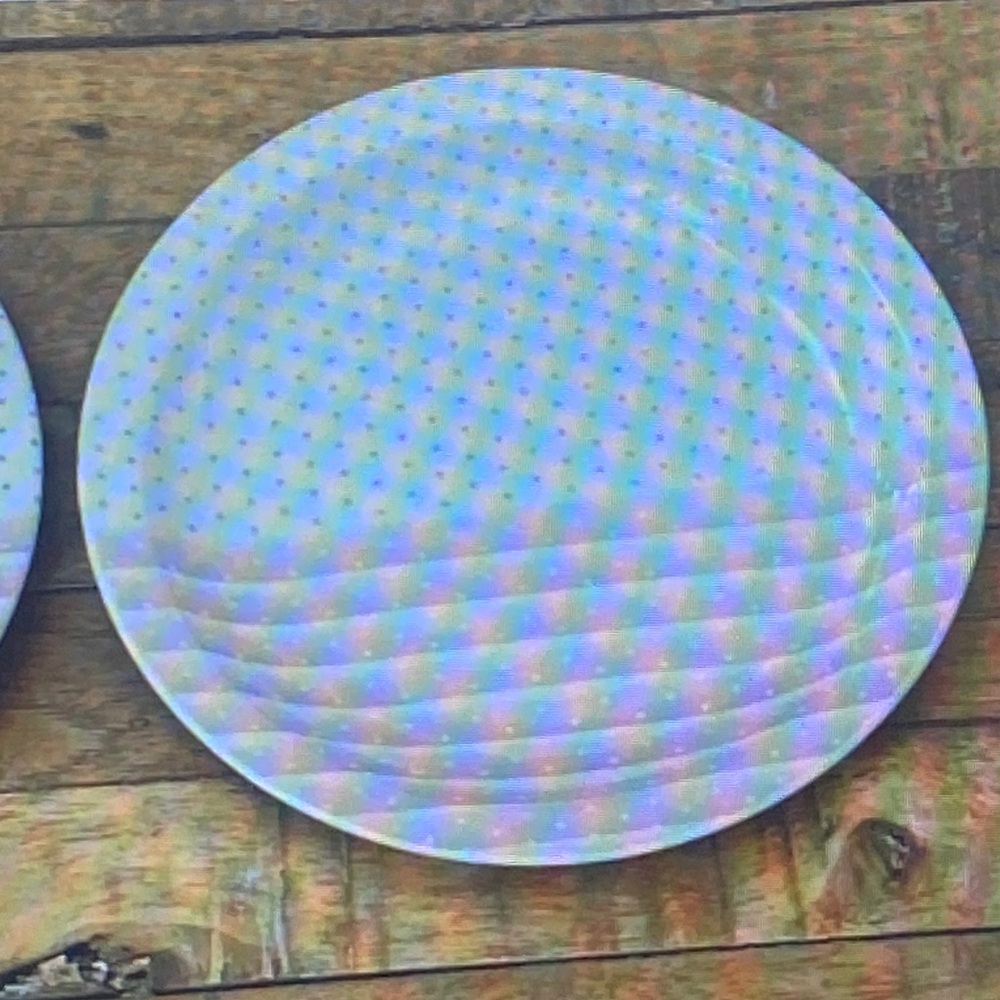 2 Vintage Churchill England 8” Salad Plates Pink Stripes And Polka Dots